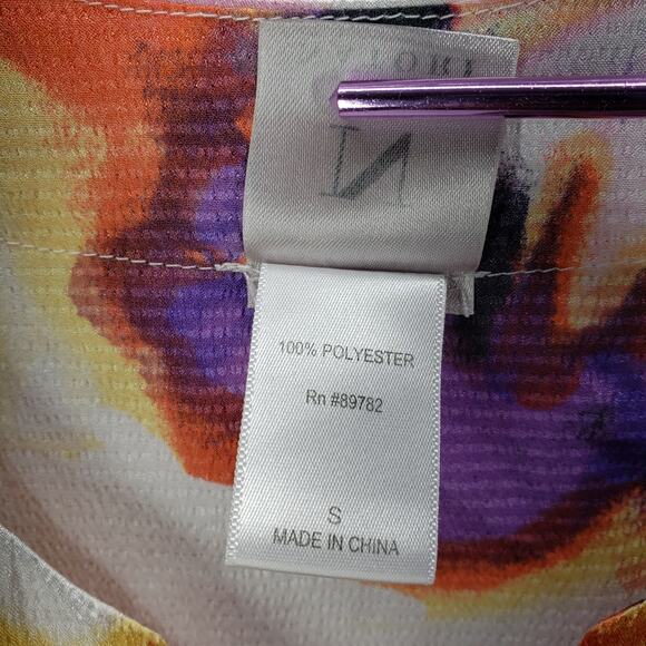 Natori Women's Satin Watercolor Pansy Pockets Night Shirt Dress Size Small - Picture 9 of 15